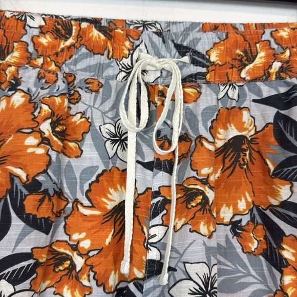 Urban Outfitters Orange and Gray Hawaiian Floral Print Pull on Joggers. Size Med - Picture 5 of 14
